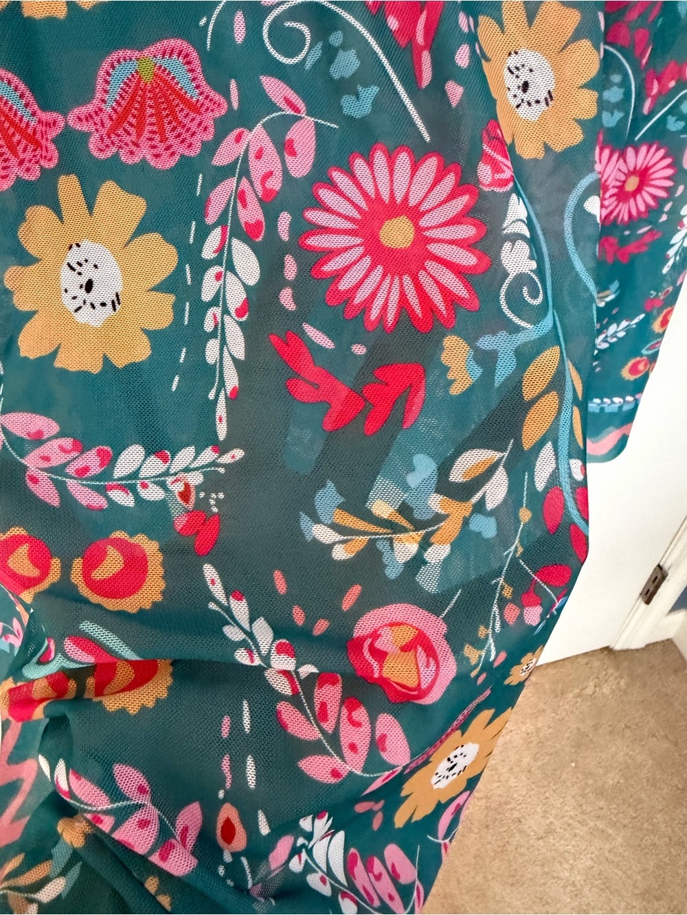 NWT BloomChic Emerald Green Floral Swim Sarong Dress - Picture 7 of 10